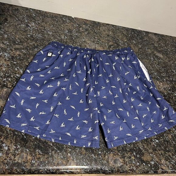 Greater Half Sex Ed Swim Trunks Navy Blue Mens Large EUC Pride Apparel - Picture 3 of 8